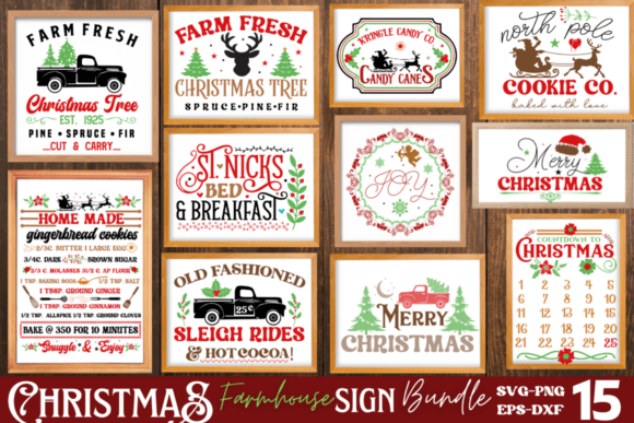 Download Farmhouse Christmas Sign SVG Bundle - Svg bundle Collection