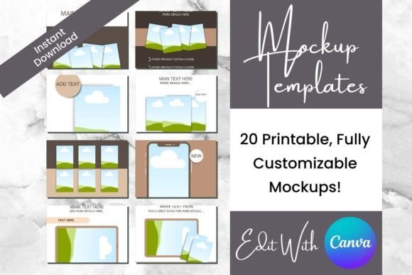 Download 20 Neutral Theme Digital Product Mockups - Product Collection