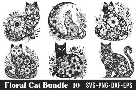 Download Floral Cat SVG Bundle - Svg bundle Collection