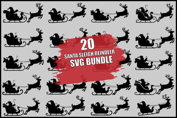 Download Santa Sleigh Reindeer SVG Bundle - Svg bundle Collection