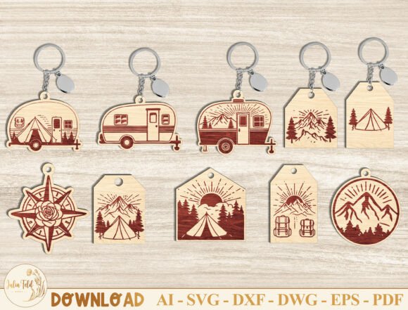 Download Camping Trailer Keychain SVG Bundle - Svg bundle Collection