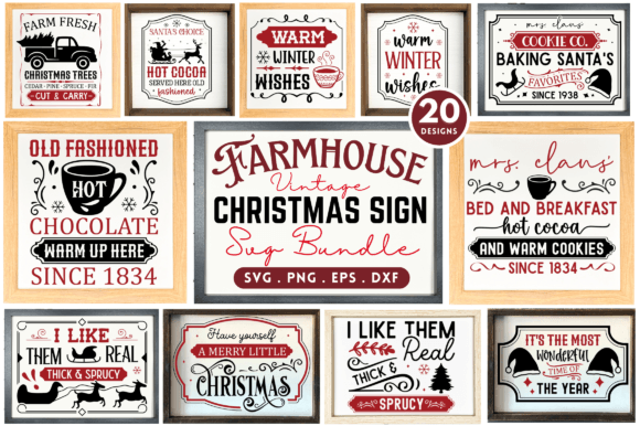 Download Farmhouse Christmas Sign SVG Bundle - Svg bundle Collection