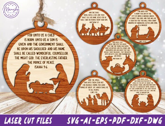 Download Bible Verse Nativity Ornament SVG Bundle - Svg bundle Collection