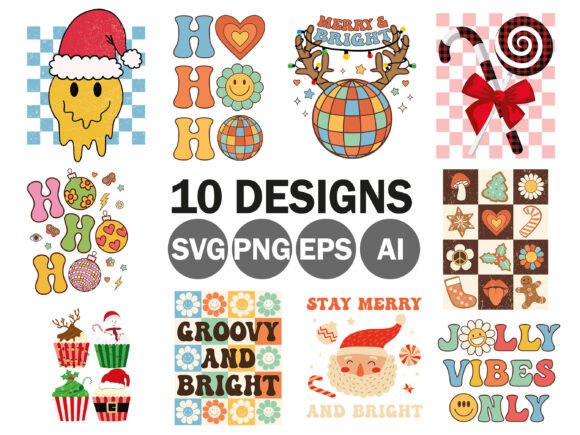 Download Christmas SVG Bundle Hippie Groovy - Svg bundle Collection