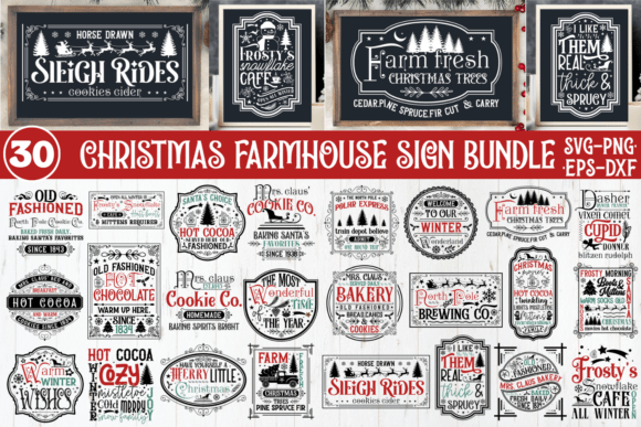 Download Farmhouse Christmas Sign SVG Bundle - Svg bundle Collection