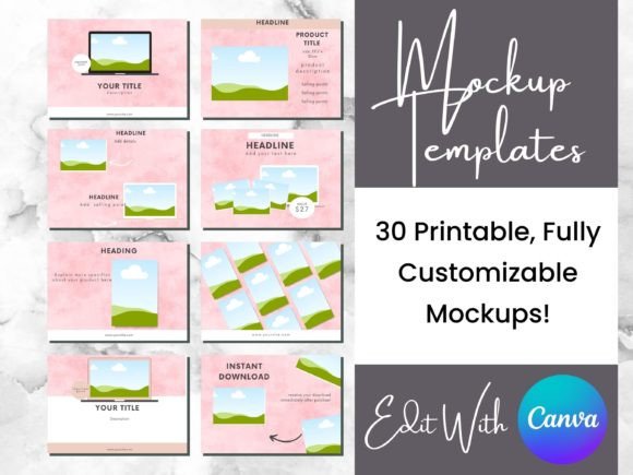 Download 30 Pink Digital Product Mockup Templates - Product Collection