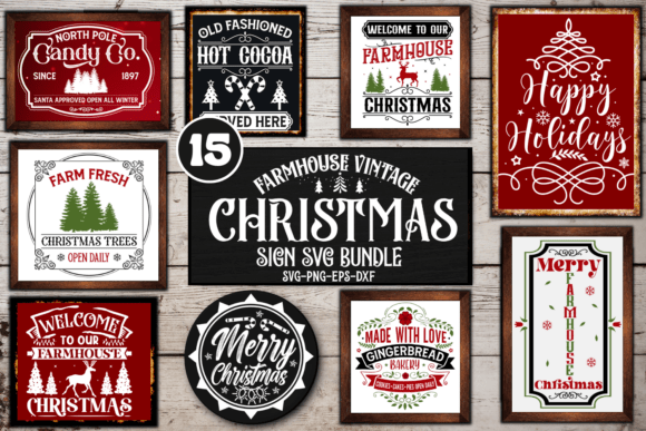 Download Farmhouse Christmas Sign SVG Bundle - Svg bundle Collection