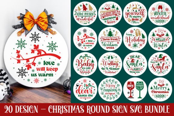 Download Christmas Round Sign Svg Bundle, Farmhou - Svg bundle Collection