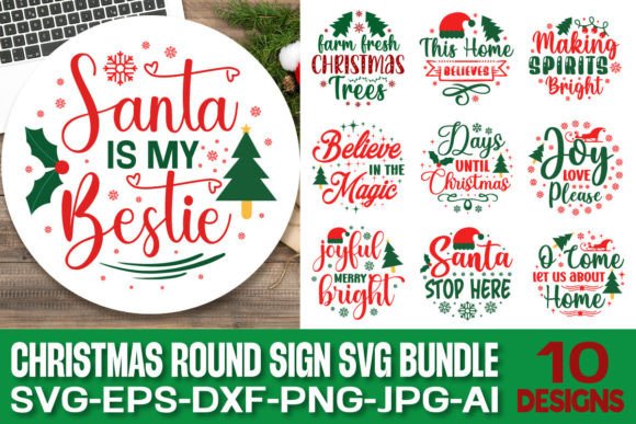Download Christmas Round Sign Svg Bundle - Svg bundle Collection