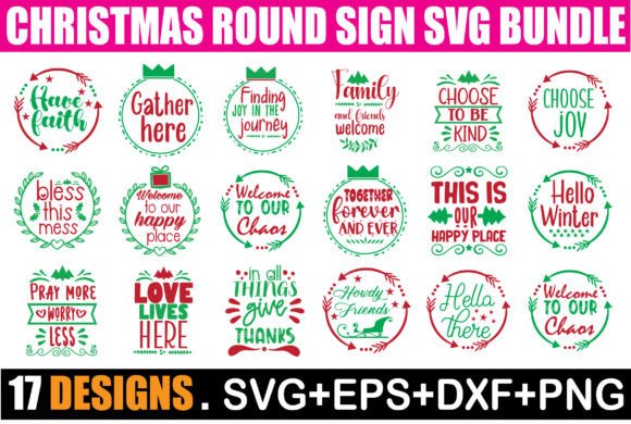 Download Christmas Round Sign SVG Bundle - Svg bundle Collection