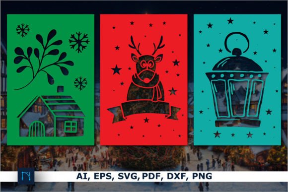 Download Paper Cut Christmas Card SVG Bundle - Svg bundle Collection