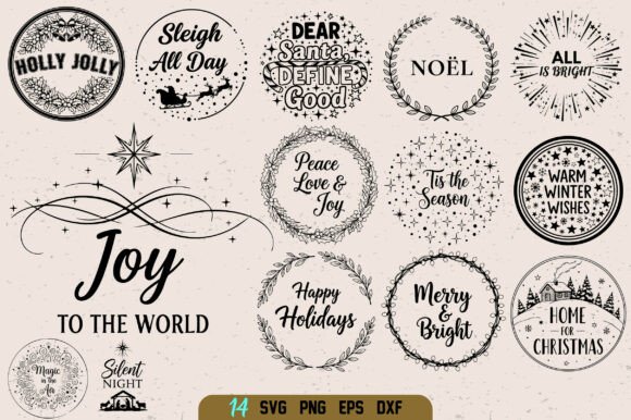 Download Vintage Christmas Badge SVG Bundle - Svg bundle Collection