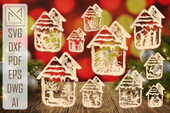 Download Christmas House Ornament SVG Bundle - Svg bundle Collection