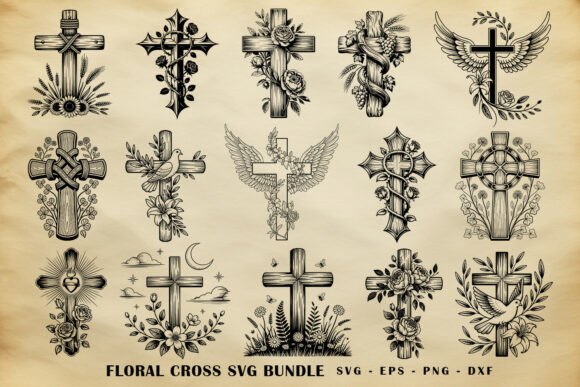 Download Floral Cross SVG Bundle - Svg bundle Collection
