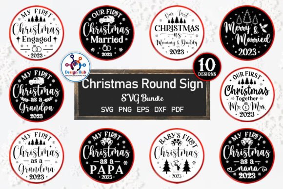 Download Christmas Round Sign SVG Bundle - Svg bundle Collection