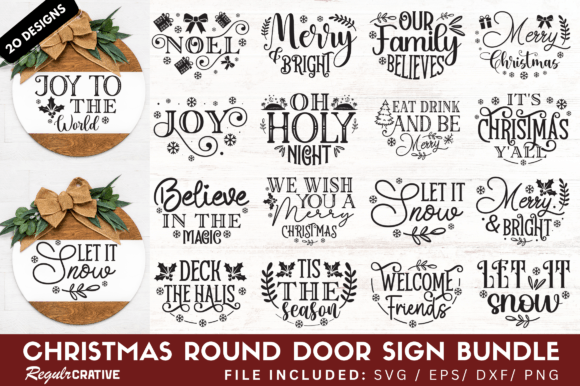 Download Christmas Door Hanger SVG Bundle - Svg bundle Collection