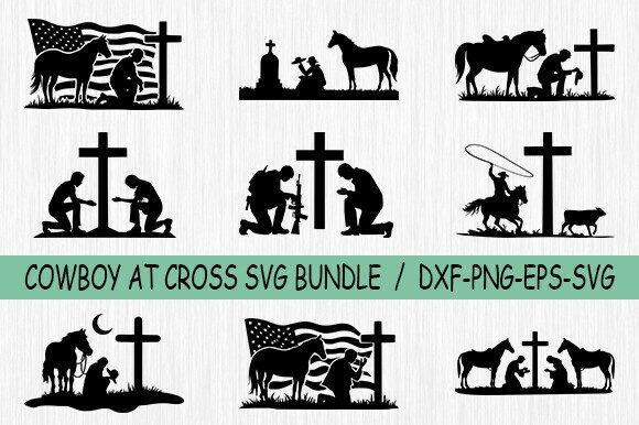 Download Praying Cowboy with Cross Svg Bundle - Svg bundle Collection