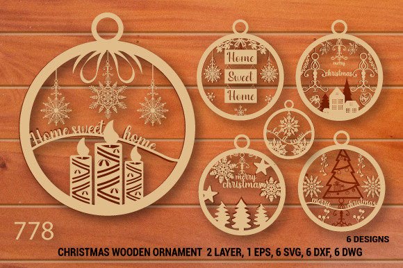 Download Christmas Wooden Ornament SVG Bundle 778 - Svg bundle Collection