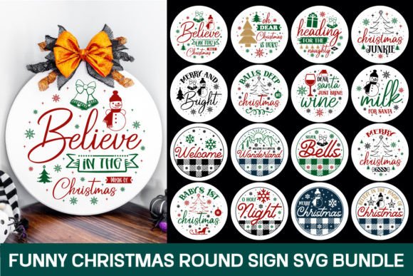 Download Funny Christmas Round Sign Svg Bundle - Svg bundle Collection