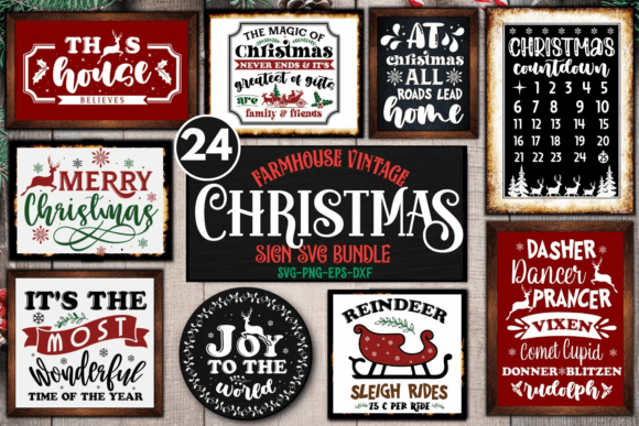Download Farmhouse Christmas Sign SVG Bundle - Svg bundle Collection