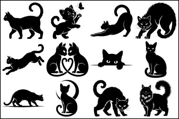 Download Black Cat Silhouette SVG Bundle - Svg bundle Collection