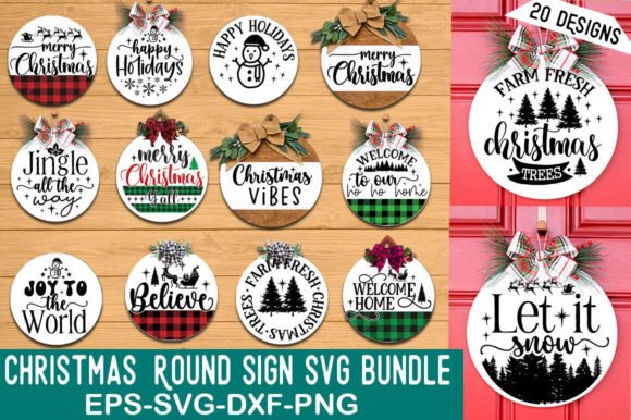 Download Christmas Round Sign SVG Bundle - Svg bundle Collection