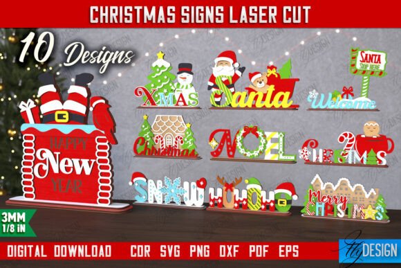 Download Christmas Signs Bundle | Holiday | CNC - Christmas sign Collection