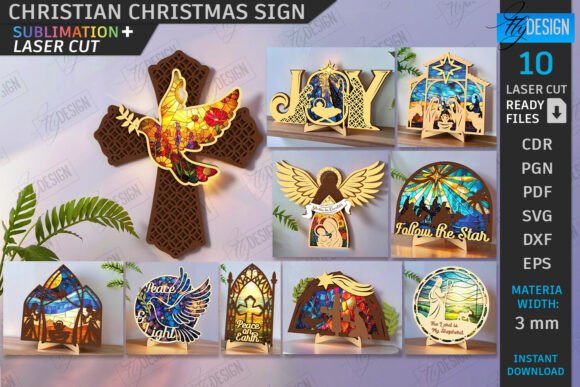 Download Christian Christmas Signs Laser Cut Set - Christmas sign Collection