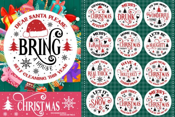 Download Christmas Round Sign Svg Bundle - Svg bundle Collection