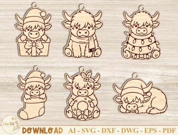 Download Christmas Cow Ornaments SVG Bundle - Svg bundle Collection