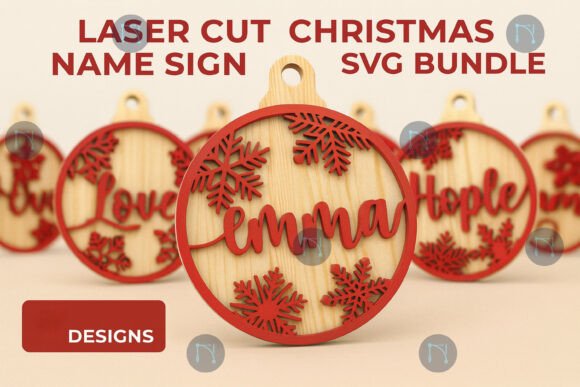 Download Laser Cut Christmas Name Sign SVG Bundle - Svg bundle Collection