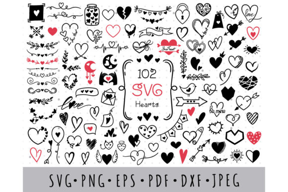 Download Hearts SVG Bundle, Valentine Day Doodle - Svg bundle Collection