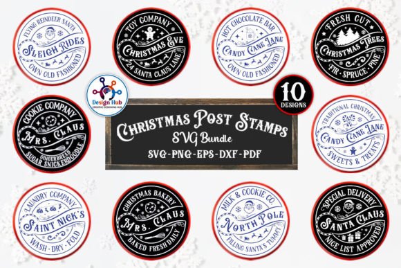 Download Stamp Christmas Round Sign SVG Bundle - Svg bundle Collection