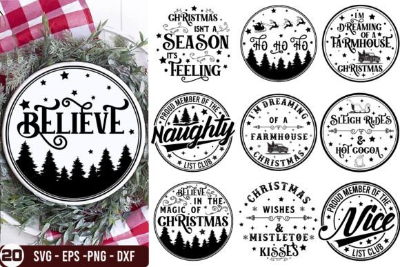 Download Christmas Round Sign Svg Bundle. - Svg bundle Collection