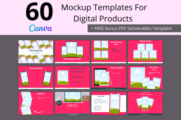 Download 60 Digital Product Mockup Templates Set - Product Collection