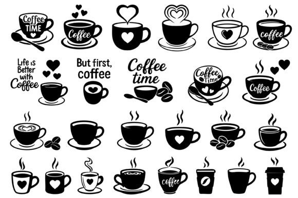 Download Coffee Cup Silhouette SVG Bundle - Svg bundle Collection