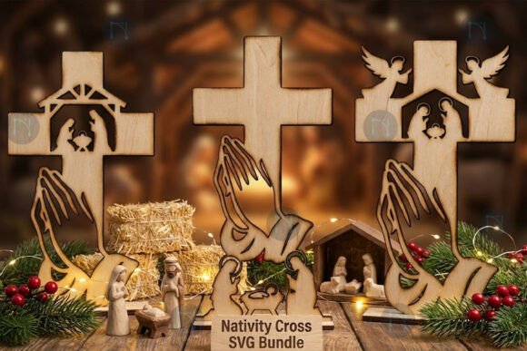 Download Laser Cut Nativity Cross SVG Bundle - Svg bundle Collection
